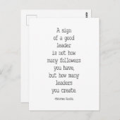 Een teken van een goede leider, Mahatma Gandhi cit Briefkaart (Voorkant / Achterkant)