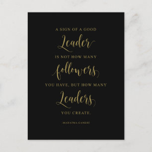 Een teken van een goede leider, Mahatma Gandhi Quo Briefkaart