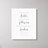 Een teken van een goede leider, Mahatma Gandhi Quo Canvas Afdruk (Voorkant)