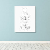 Een teken van een goede leider, Mahatma Gandhi Quo Canvas Afdruk (Insitu (Houten vloer))