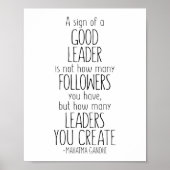 Een teken van een goede leider, Mahatma Gandhi Quo Poster (Voorkant)