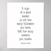Een teken van een goede leider, Mahatma Gandhi Quo Poster (Voorkant)