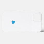 Een tekening van een blauwe bloem op een witte ach Case-Mate iPhone case (Achterkant (horizontaal))