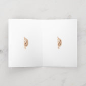 Een tekening van een bloem met bladeren erop folie wenskaart (Binnenlaag)