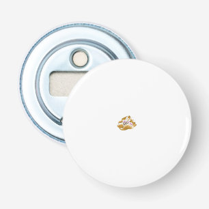 Een tekening van een bloem met roze en witte bloem button flesopener