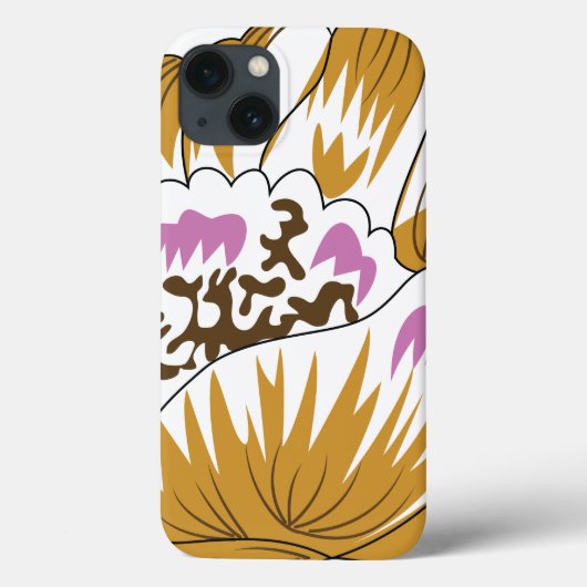 Een tekening van een bloem met roze en witte bloem Case-Mate iPhone case (Achterkant)