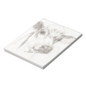 Een tekening van een jonge koe notitieblok (Linkerzijde)