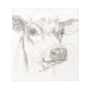 Een tekening van een jonge koe notitieblok