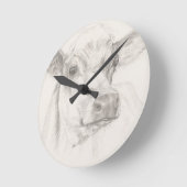 Een tekening van een jonge koe ronde klok (Hoek)