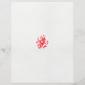 Een tekening van een rode bloem op een witte achte (Achterkant)