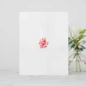 Een tekening van een rode bloem op een witte achte (Staand voorkant)