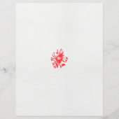 Een tekening van een rode bloem op een witte achte (Voorkant)