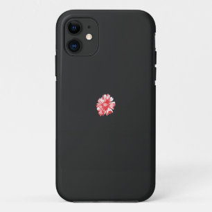 Een tekening van een rode bloem op een witte achte Case-Mate iPhone case
