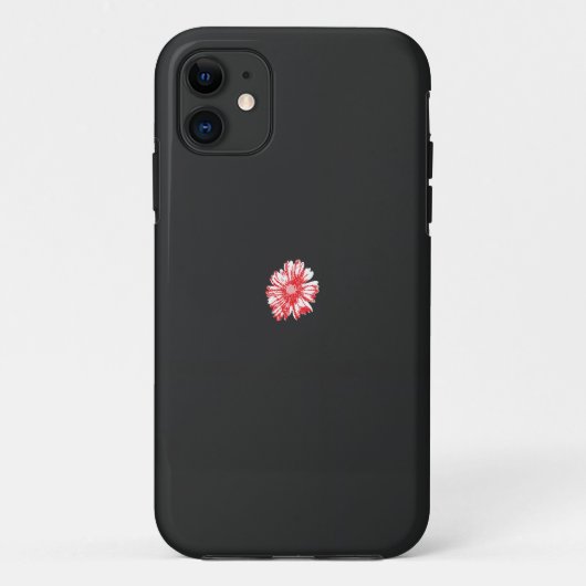 Een tekening van een rode bloem op een witte achte Case-Mate iPhone case (Achterkant)
