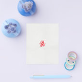 Een tekening van een rode bloem op een witte achte flyer (Enkel)