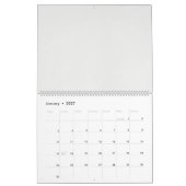 Een tekening van een rode bloem op een witte achte kalender (Jan 2027)