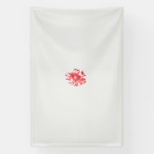 Een tekening van een rode bloem op een witte achte spandoek (Verticaal)