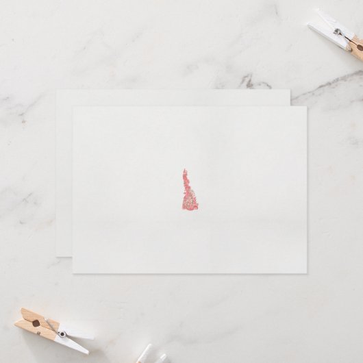 Een tekening van een vogel met bloemen erop kaart (Voorkant / Achterkant in situ)