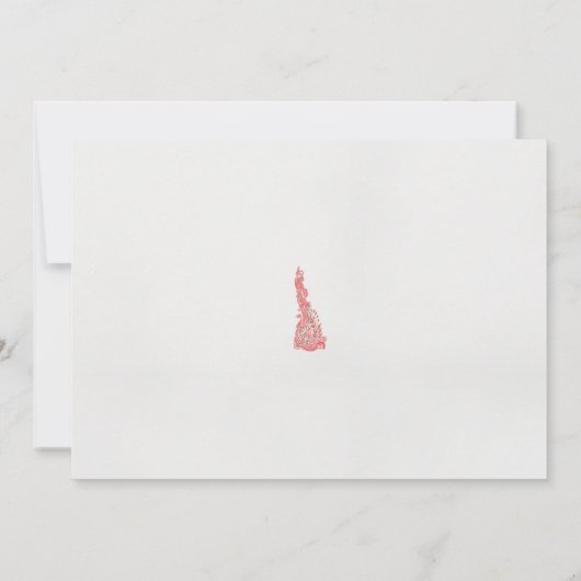 Een tekening van een vogel met bloemen erop save the date (Achterkant)