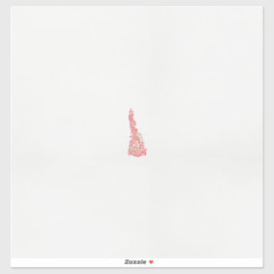 Een tekening van een vogel met bloemen erop sticker