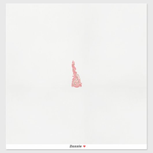 Een tekening van een vogel met bloemen erop sticker (Vel)