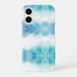Een telefoonhoesje met een blauwe en witte waterve iPhone 16 hoesje