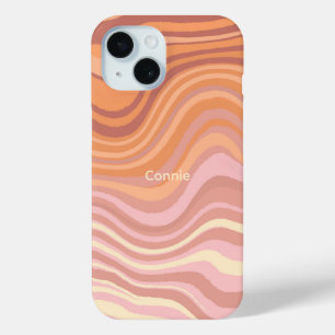 Een telefoonhoesje met zonsondergang kleuren in go iPhone 15 case