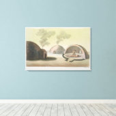 Een Temazcalli-ceremonie (kleurengraving) Canvas Afdruk (Insitu (Houten vloer))