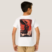 Een tengu met scharlakenrood lichaam t-shirt (Achterkant volledig)
