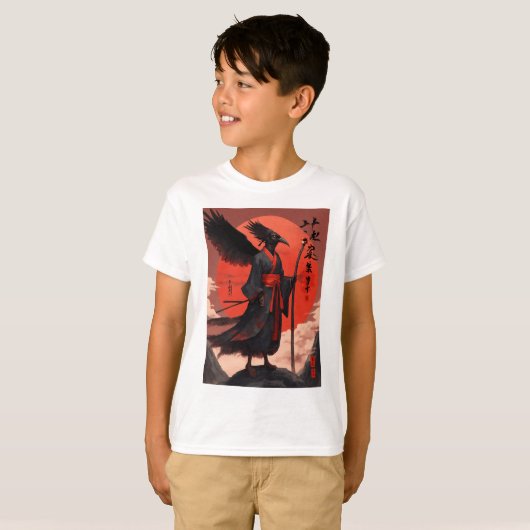 Een tengu met scharlakenrood lichaam t-shirt (Voorkant volledig)