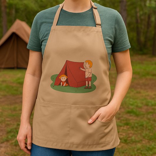 Een tent opzetten standaard schort