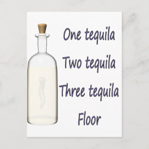 Eén tequila Twee tequila Drie tequila Vier Briefkaart