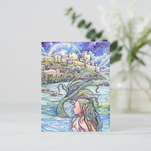 Een terugblik op Fantasy Mermaid Art Briefkaart (Staand voorkant)