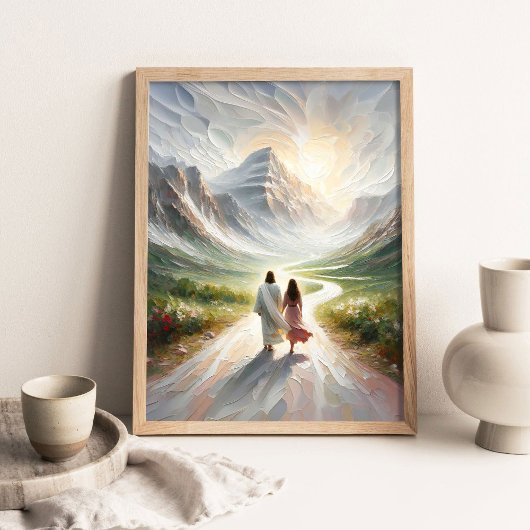 Een test van geloof, moderne christelijke kunst, J Poster