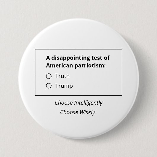 Een test van het Amerikaanse patriottisme of de wa Ronde Button 7,6 Cm (Voorkant)