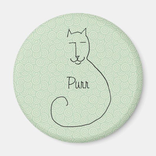 Een tevreden Kat Magnet (Voorkant)
