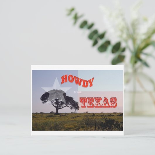 Een Texas Howdy! Briefkaart (Staand voorkant)