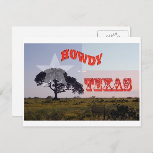 Een Texas Howdy! Briefkaart (Voorkant / Achterkant)