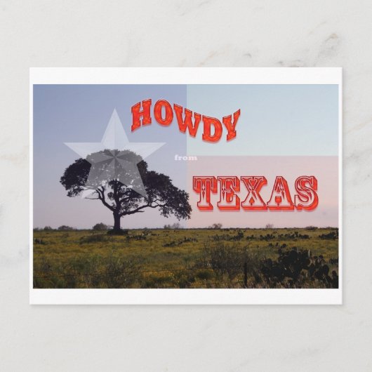 Een Texas Howdy! Briefkaart (Voorkant)