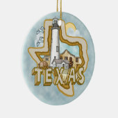 Een Texas Lighthouse Ceramic Ornament (Rechts)