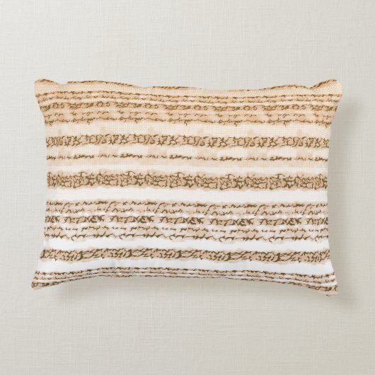 Een  textielontwerp met sinaasappel en wit accent kussen (Achterkant)