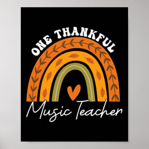 Een Thankful Music Teacher Rainbow Herfst Thanksgi Poster