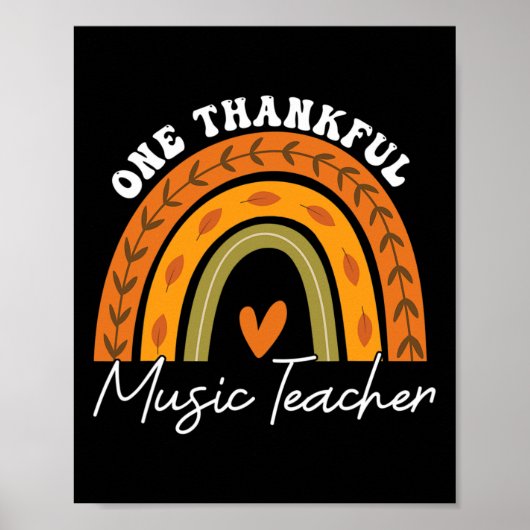 Een Thankful Music Teacher Rainbow Herfst Thanksgi Poster (Voorkant)