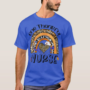 Een Thankful Nurse Thanksgiving Heart Leopard Stet T-shirt