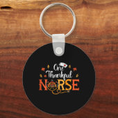 Een Thankful Nurse Turkey Thanksgiving Scrub Top F Sleutelhanger (Voorkant)