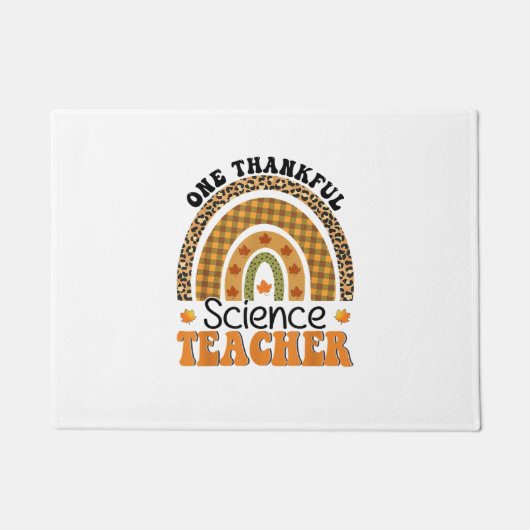 Een Thankful Science Teacher Groovy Thanksgiving R Deurmat (Voorkant)