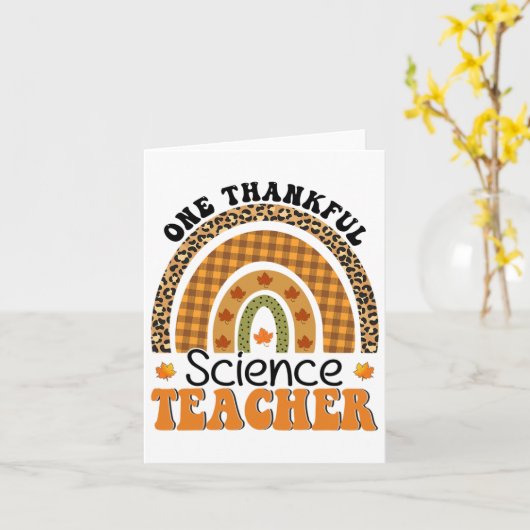 Een Thankful Science Teacher Groovy Thanksgiving R Kaart (Gele Bloem)