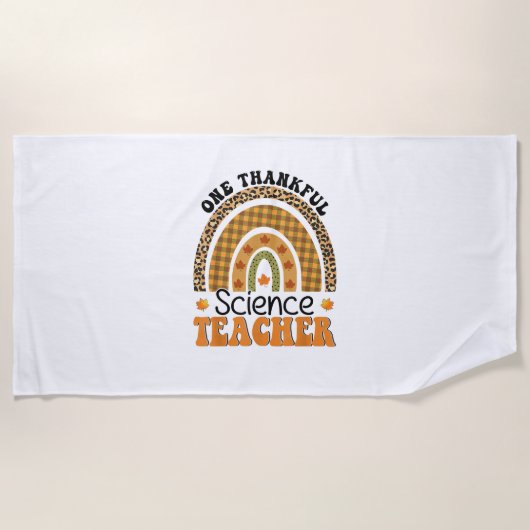 Een Thankful Science Teacher Groovy Thanksgiving R Strandlaken (Voorkant)