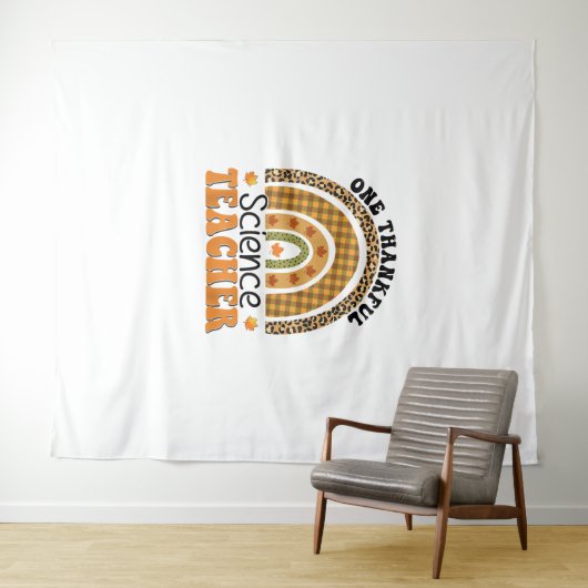 Een Thankful Science Teacher Groovy Thanksgiving R Wandkleed (In Situ (horizontaal))