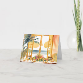 Een Thanksgiving feest in een tropische omgeving Bedankkaart